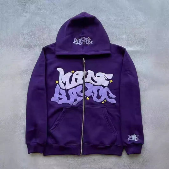 Damen sportliche Kapuzenjacke im urbanen Graffiti-Stil EB