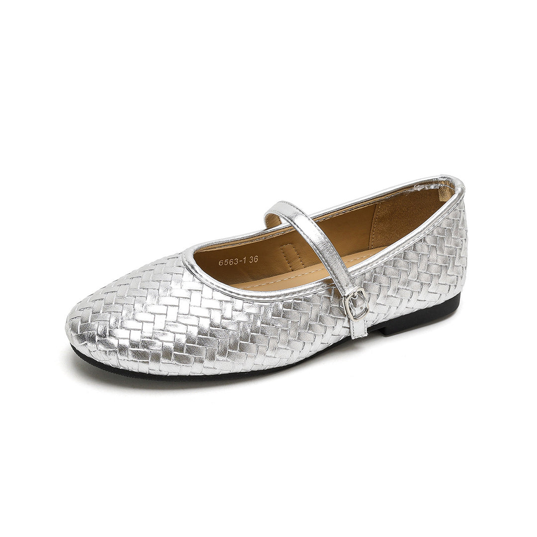 Damen Ballerinas mit modischem Riemen und eleganter Flechtoptik EB