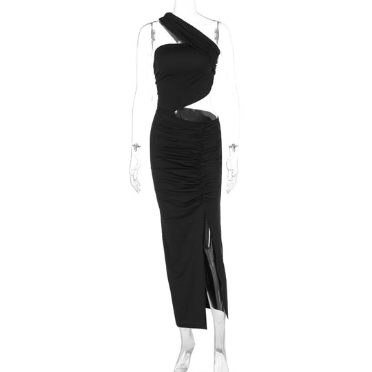 Damen Asymmetrisches Maxikleid mit Cut-Out-Details und raffinierten Rüschendetails EB