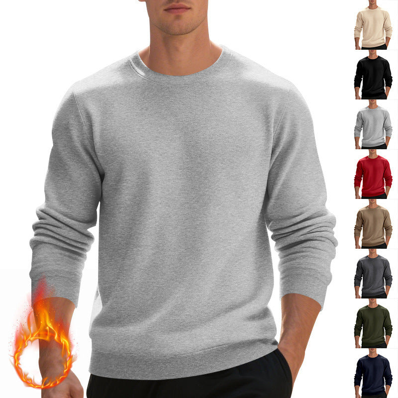Herren lässiger Rundhals-Sweatshirt aus hochwertigem Baumwollmix mit strukturiertem Material EB