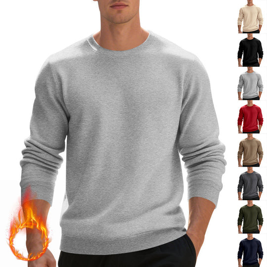 Herren lässiger Rundhals-Sweatshirt aus hochwertigem Baumwollmix mit strukturiertem Material EB