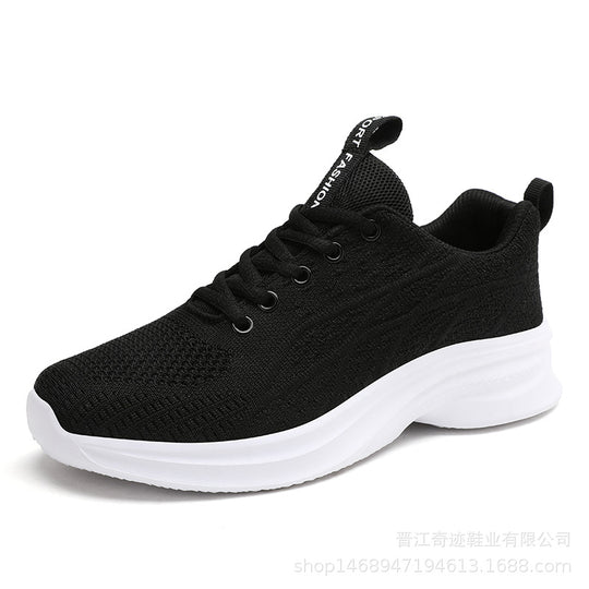 Damen Sportliche Knit-Sneaker mit atmungsaktiver Mesh-Oberfläche und rutschfester Sohle EB