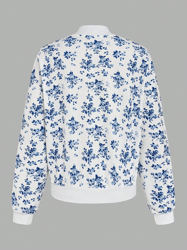 Damen elegante Bomberjacke mit floralem Design EB