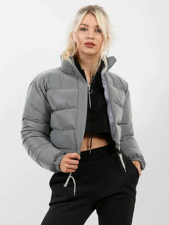 Damen stylische, kurz geschnittene Steppjacke EB