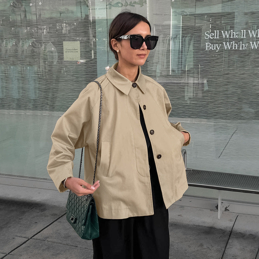 Damen modische Übergangsjacke im lässigen Oversized-Schnitt mit praktischen Taschen EB