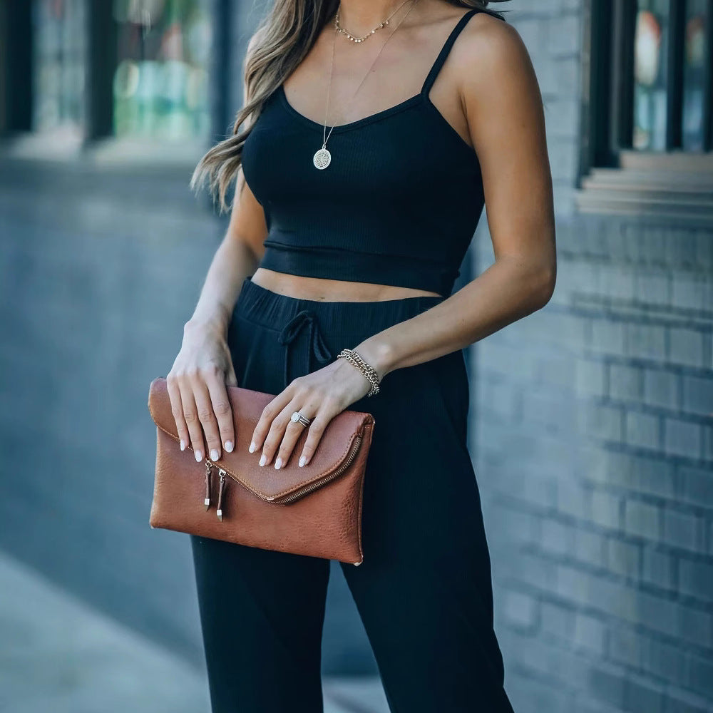 Frauen Ribbed Cropped Lounge Set EB