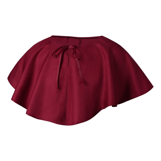 Unisex nan mehrschichtiger Kapuzenumhang mit weitem Fall und Satinbandverschluss Eb