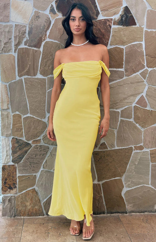 Damen elegante Satin Abendkleid EB