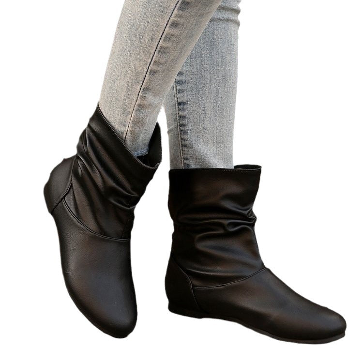 Damen modische Stiefeletten mit elegantem Rüschendesign und weichem Obermaterial EB