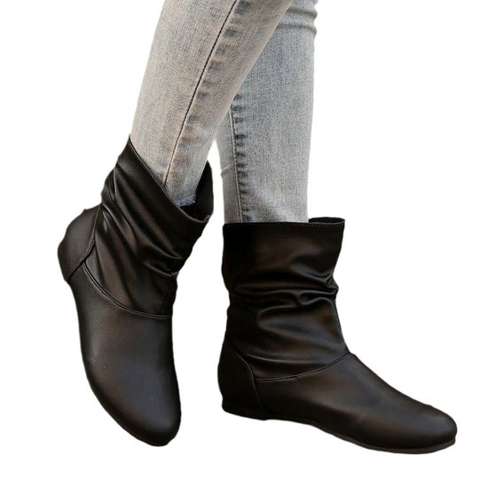 Damen modische Stiefeletten mit elegantem Rüschendesign und weichem Obermaterial EB