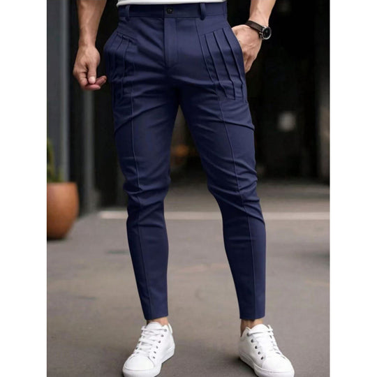 Herren Stoffhose Slim Fit mit Bundfalten