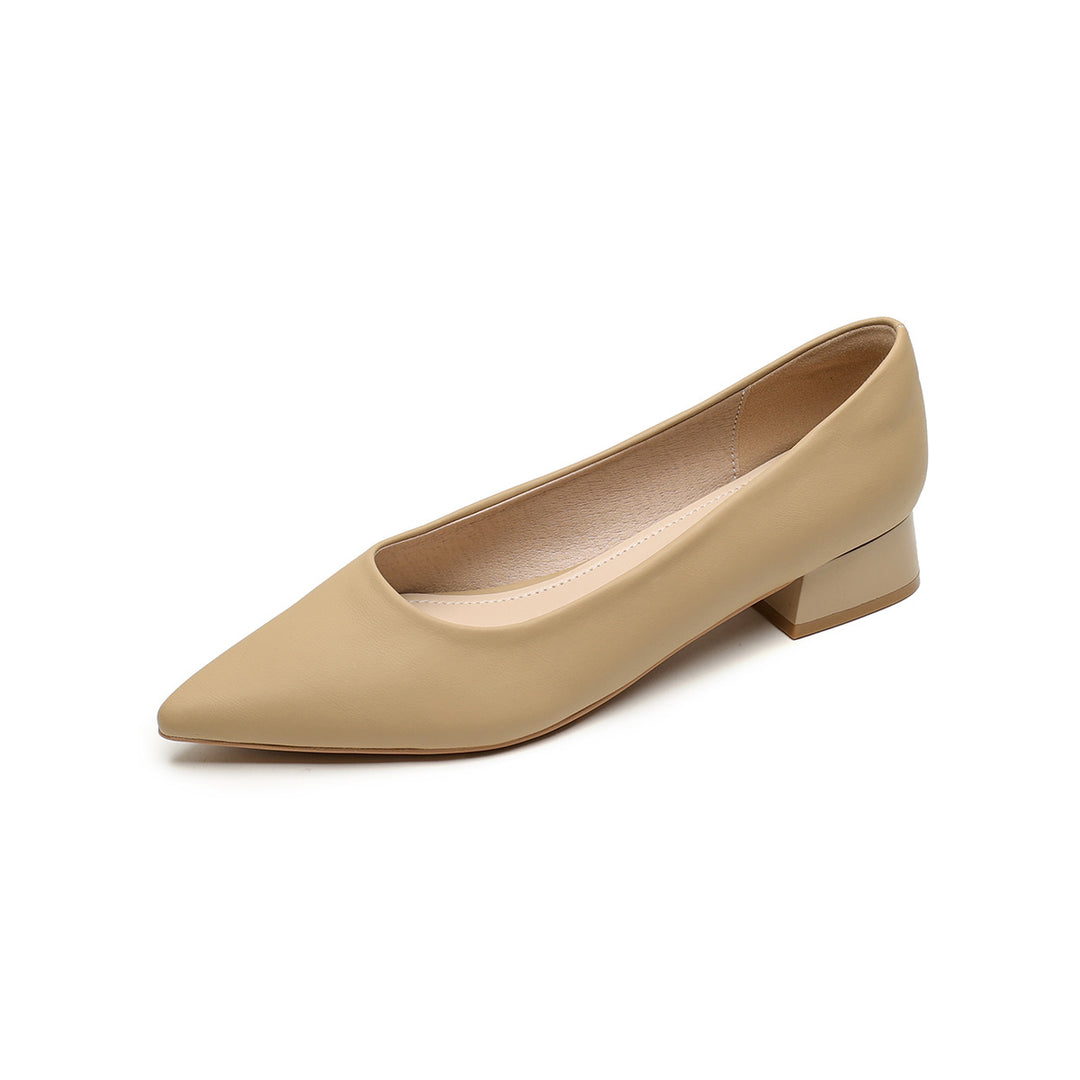 Damen elegante Pumps mit spitzem Zehenbereich und komfortablem Blockabsatz EB