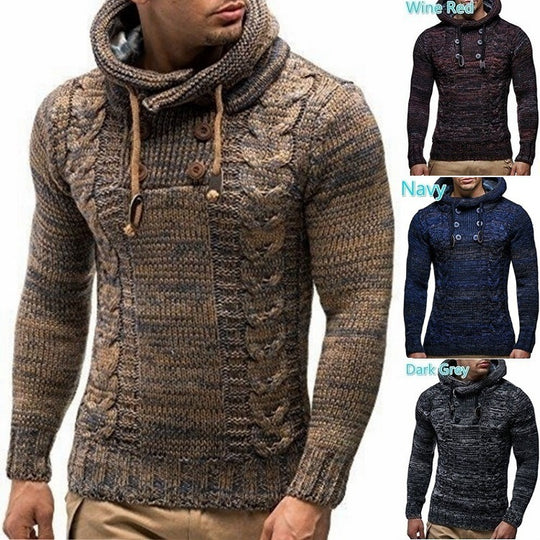 Herren Kapuzenpullover mit strukturiertem Strickmuster EB