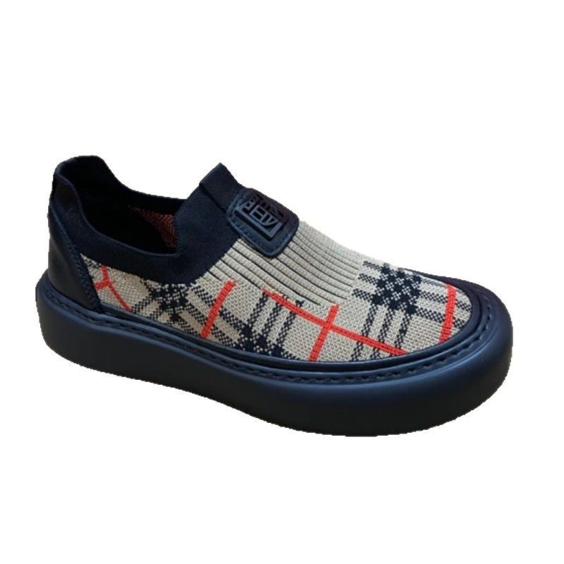 Damen Bequeme Slip-On Sneakers mit elastischem Obermaterial EB