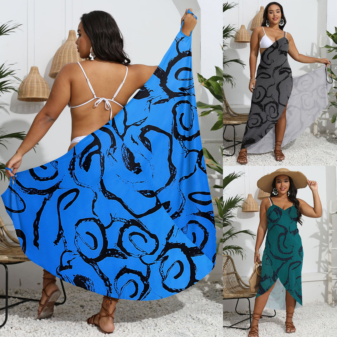 Damen eleganter Wickelsarong mit modernem Muster EB
