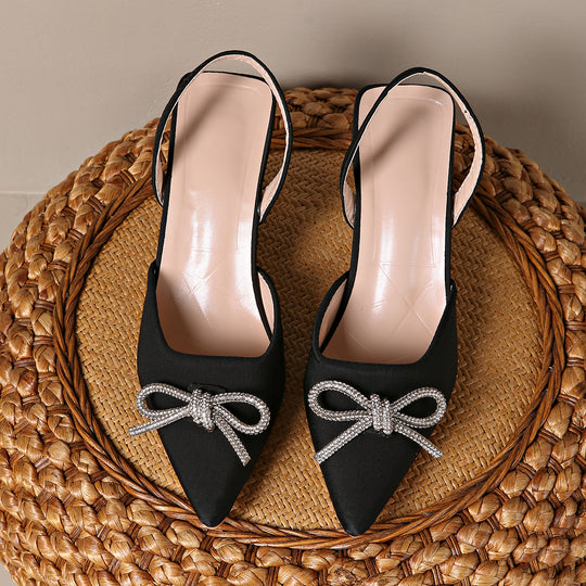 Damen Slingback Pumps mit eleganter Schleifenverzierung EB