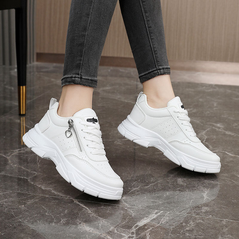 Damen Sportliche Chunky Sneakers mit Reißverschluss und rutschfester Sohle EB