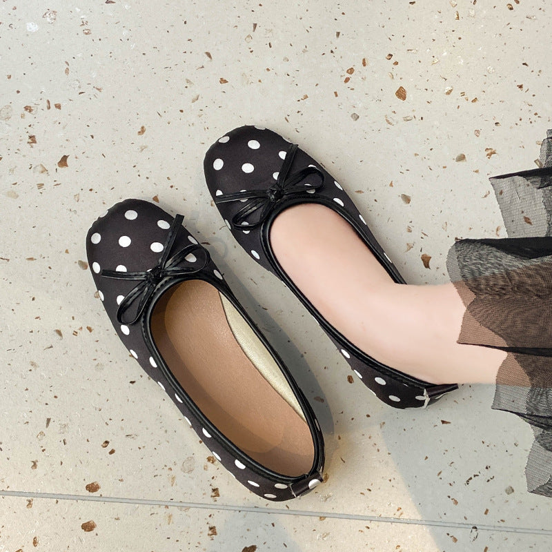 Damen Ballerinas mit verspieltem Punktedesign und zartem Schleifen-Detail EB