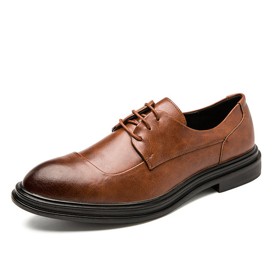 Herren elegante Vollleder Derby-Schnürschuhe mit gepolstertem Komfortfußbett EB