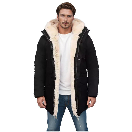 Damen praktische Parkajacke mit warmem Sherpa-Futter EB