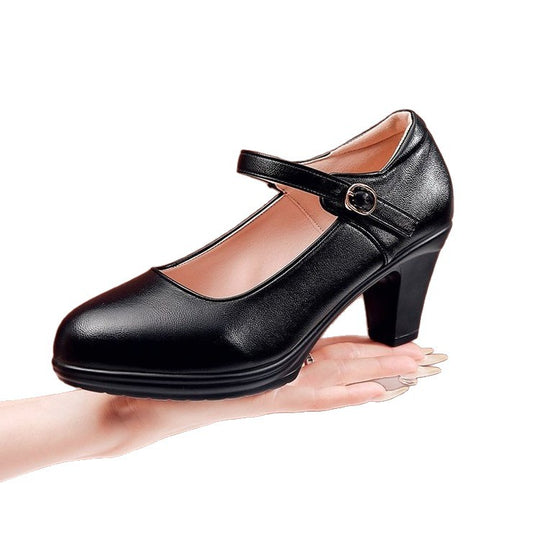 Damen elegante Mary Jane Pumps mit verstellbarem Riemchen EB