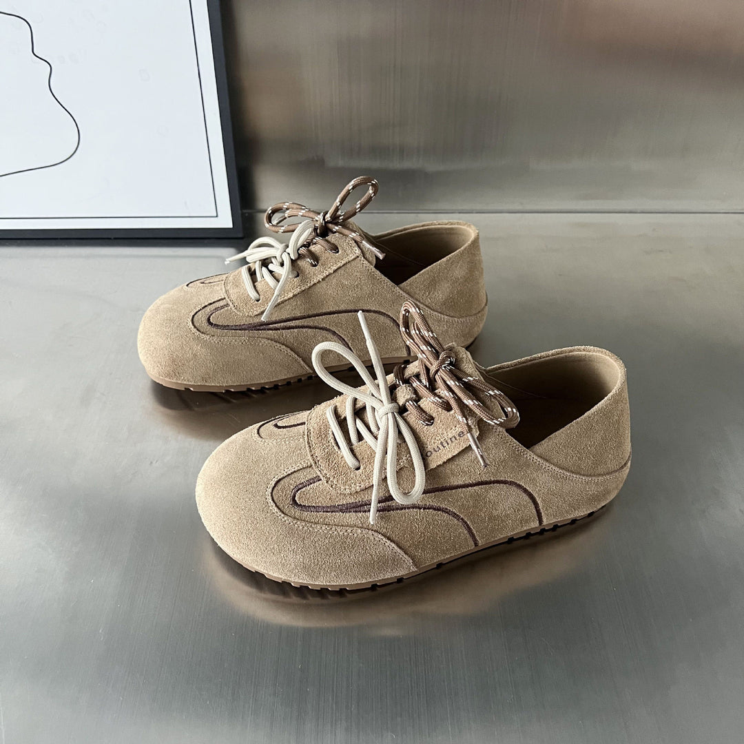Damen modische Wildleder-Sneaker mit stilvollem Design und innovativem Schnürsystem EB