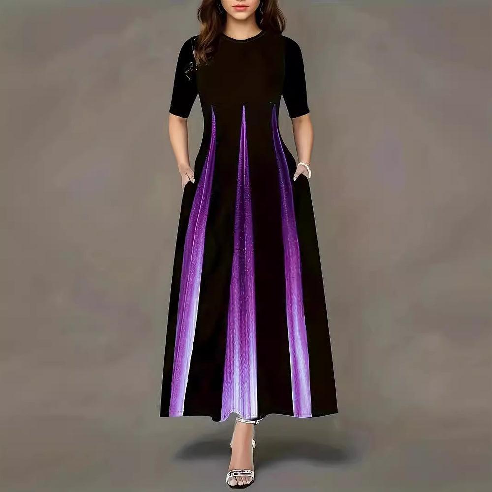 Damen Maxikleid mit eleganten Falten und praktischen Taschen EB