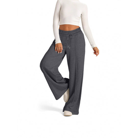 Damen breite Jogginghose mit elastischem Bund und seitlichen Eingrifftaschen EB