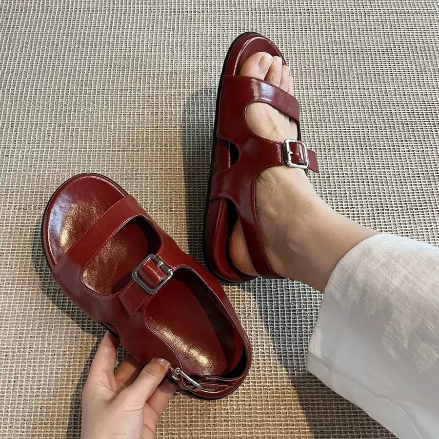 Damen modische Sandalen mit verstellbarem Riemen EB