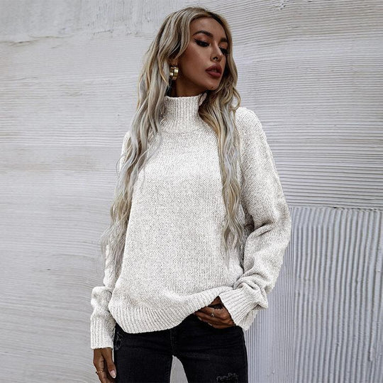 Damen Pullover mit hohem Kragen und lässigem Oversized-Schnitt EB