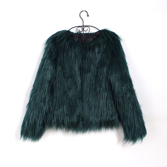 Damen Kuschelige und stylische Kunstfelljacke EB