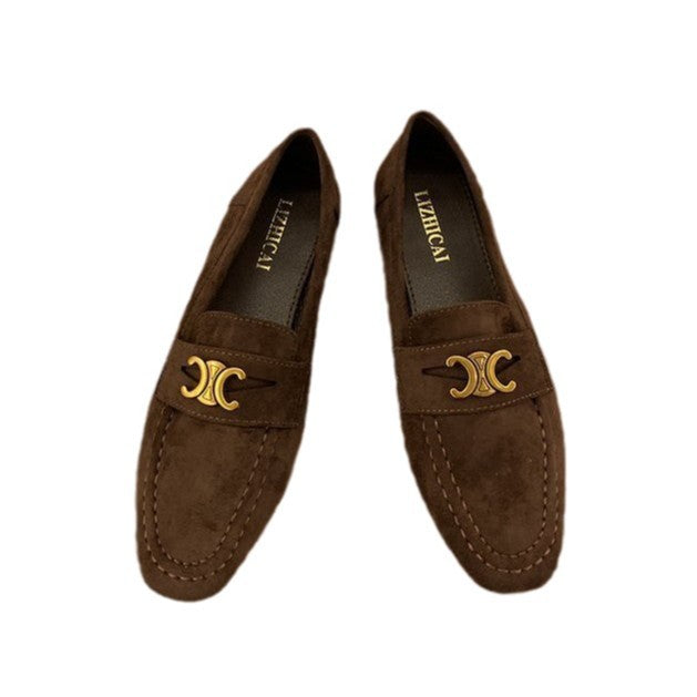 Damen Mokassins aus hochwertigem Wildleder mit eleganten Schmuckdetails EB