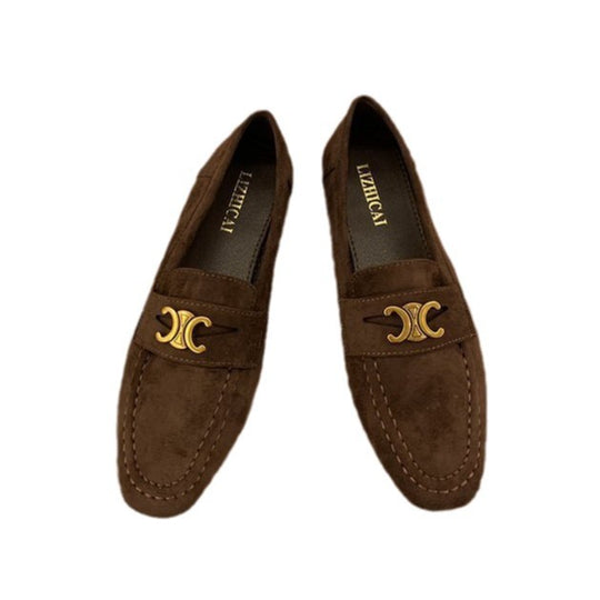 Damen Mokassins aus hochwertigem Wildleder mit eleganten Schmuckdetails EB