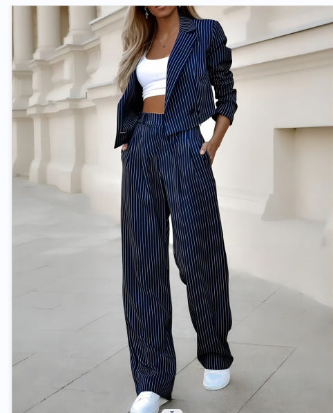 Damen modisches Streifenanzug Set EB