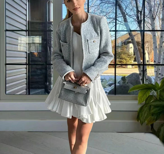 Damen elegante und strukturierte Kurzjacke EB