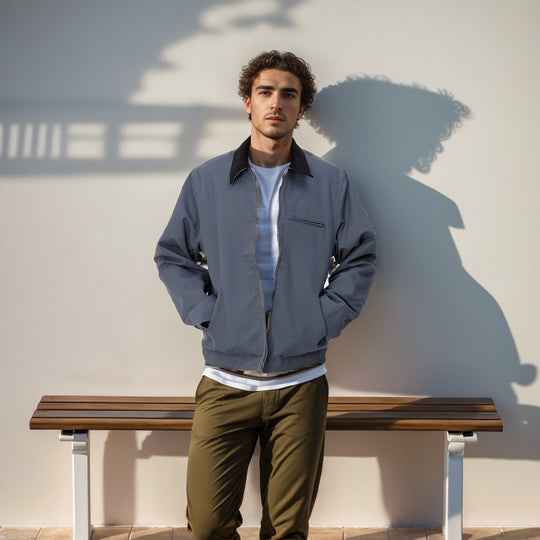 Herren elegante Arbeitsjacke mit praktischen Reißverschlusstaschen EB