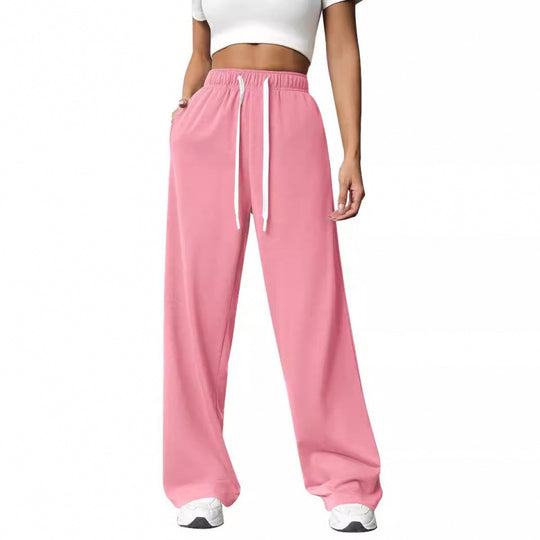 Damen Bequeme und lässige Freizeithose mit weitem Schnitt und elastischem Bund EB