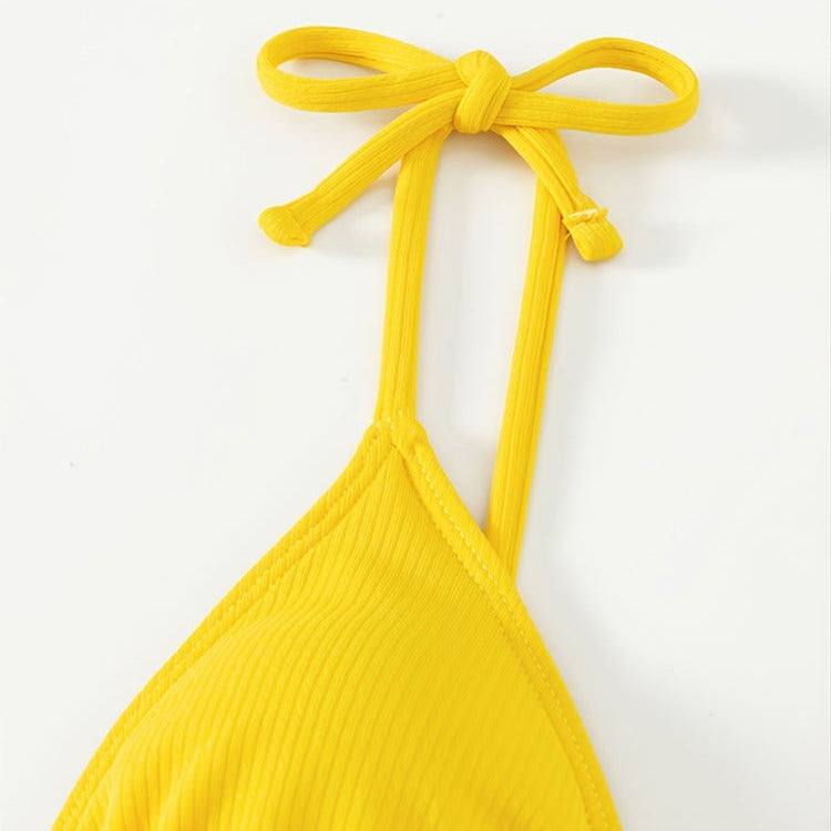 Damen Triangel-Bikini mit dekorativen Schnürdetails EB