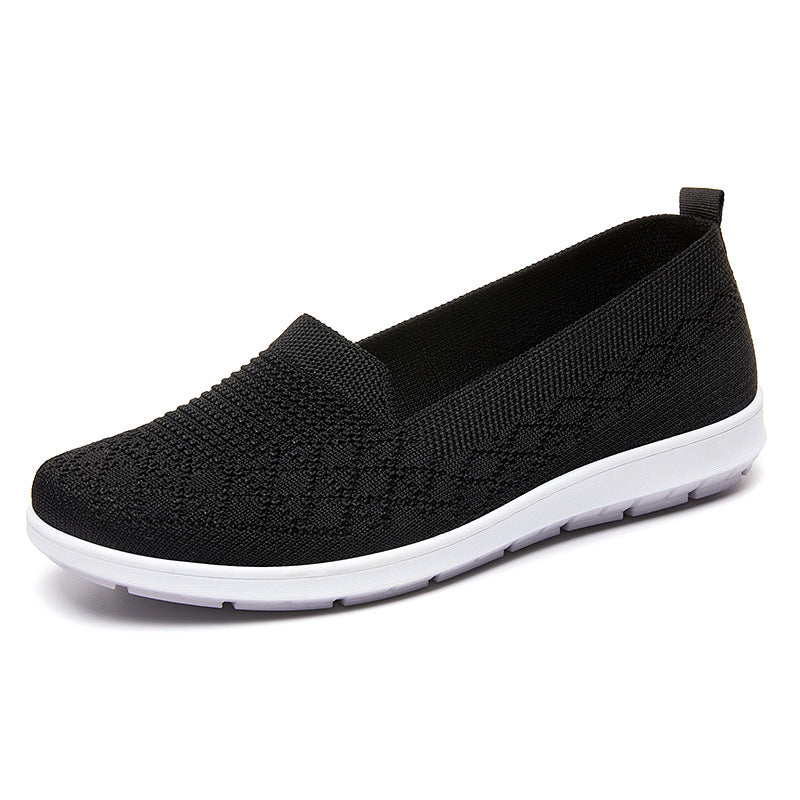 Damen nan nahtloser Strick-Slipper mit elastischem Einstieg und dämpfender EVA-Laufsohle EB
