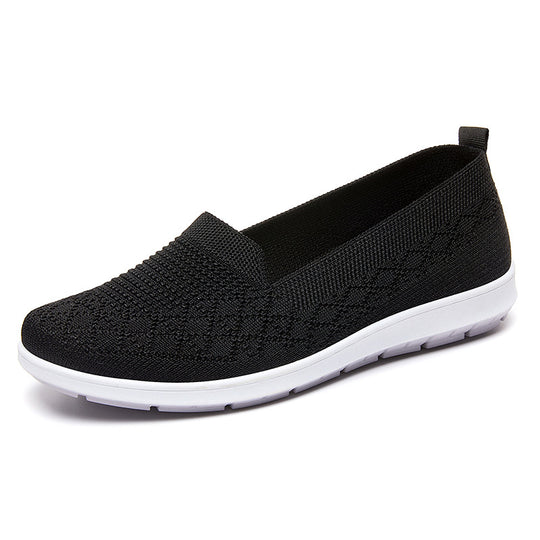 Damen nan leichter gestrickter Slip-On Komfort-Walking-Sneaker mit atmungsaktivem 3D-Strickoberteil und flexibler Leichtlaufsohle EB
