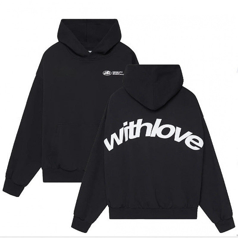 Unisex nan oversized Kapuzenpullover mit großflächigem Rückenprint, Kängurutasche und gerippten Bündchen EB