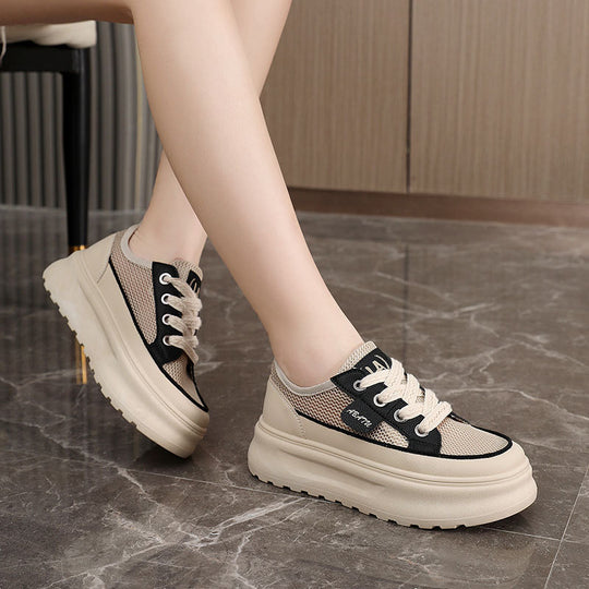 Damen sportliche Sneakers mit robustem Obermaterial und dämpfender Sohle EB
