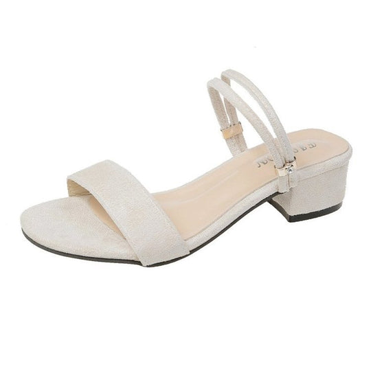 Damen elegante Sandaletten mit modischem Blockabsatz und geschwungenen Riemen EB
