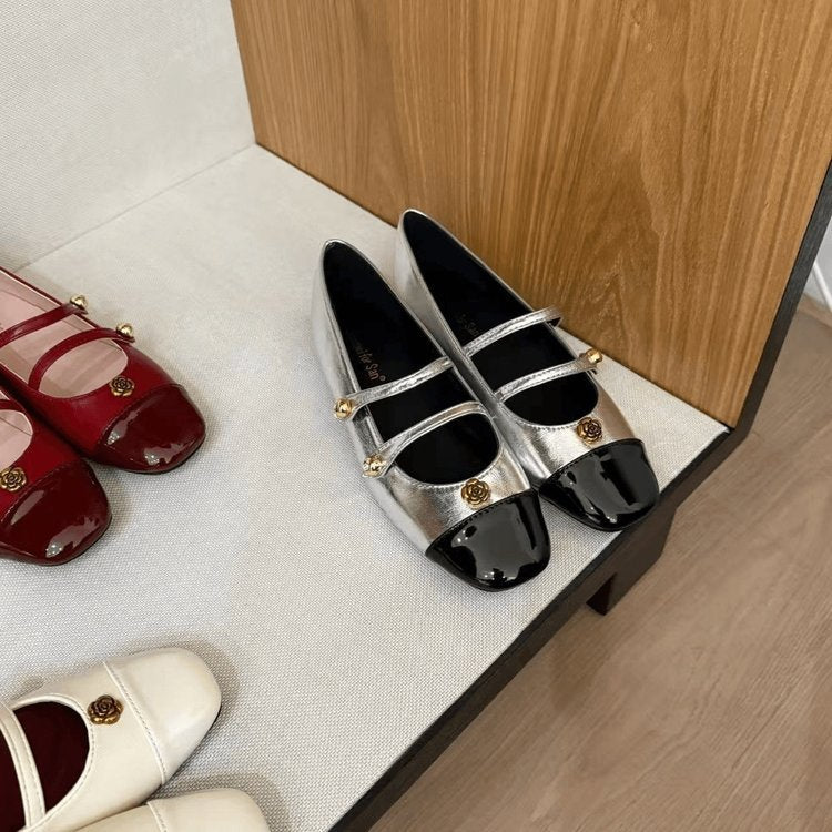 Damen elegante Mary Jane Ballerinas mit dekorativen Schnallen EB