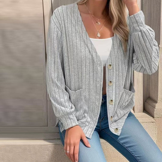 EB | Strickjacke Polyester Komfortabel, Leicht, Taschen