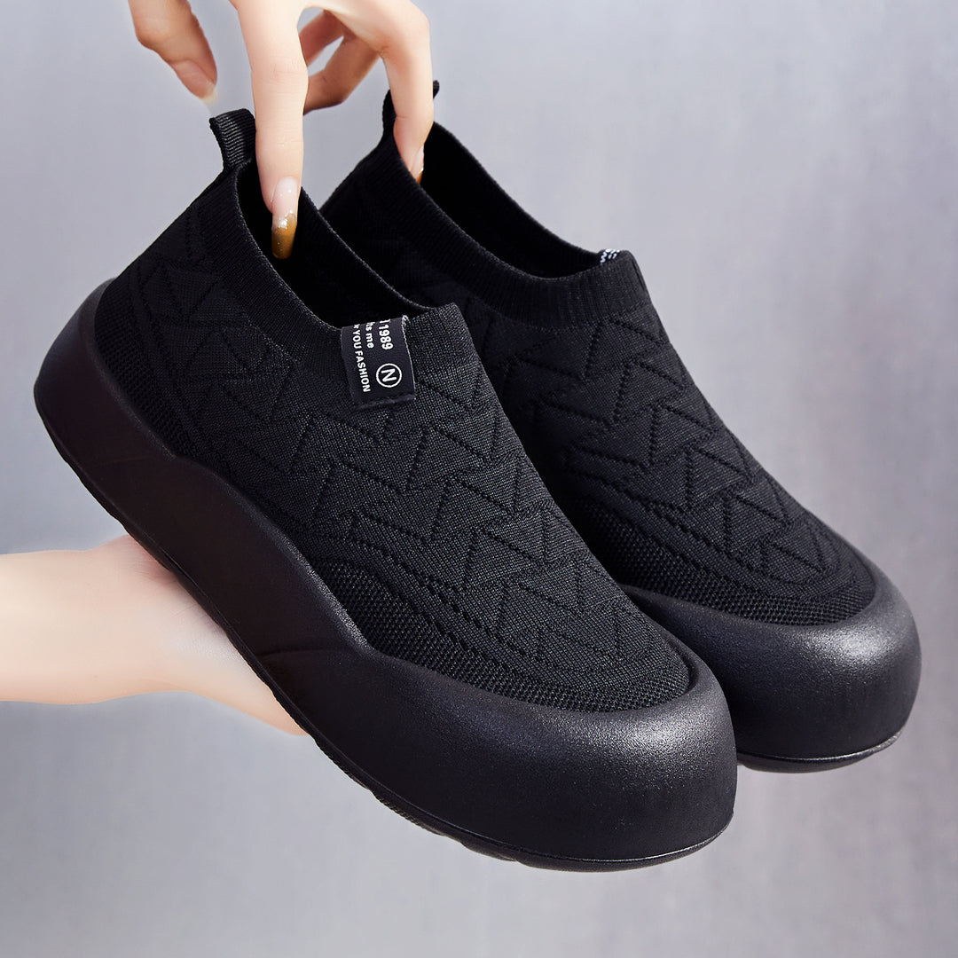 Damen Bequeme Slip-On Sportschuhe mit stoßdämpfendem Fußbett EB