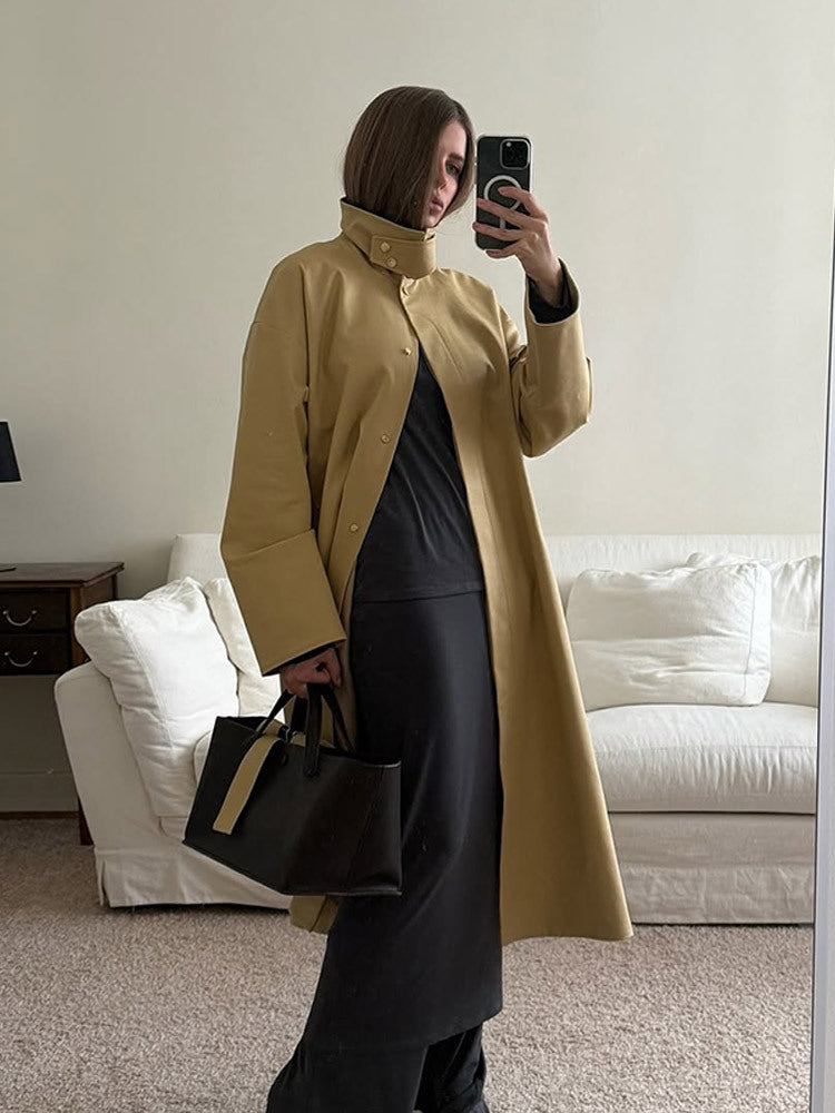 Damen Oversized Trenchcoat mit praktischem Knopfverschluss EB