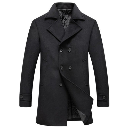 Herren eleganter Doppelreiher-Mantel mit schmalem Schnitt und gefüttertem Innenfutter EB