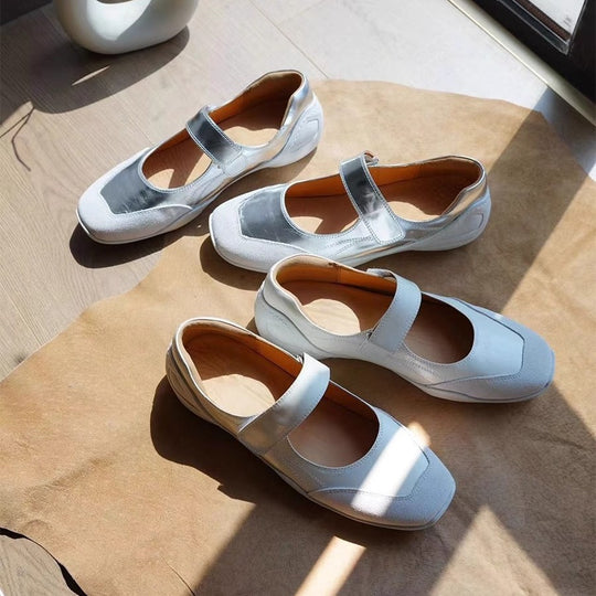 Damen bequeme Slip-On Schuhe mit verstellbarem Riemen und orthopädischer Innensohle EB