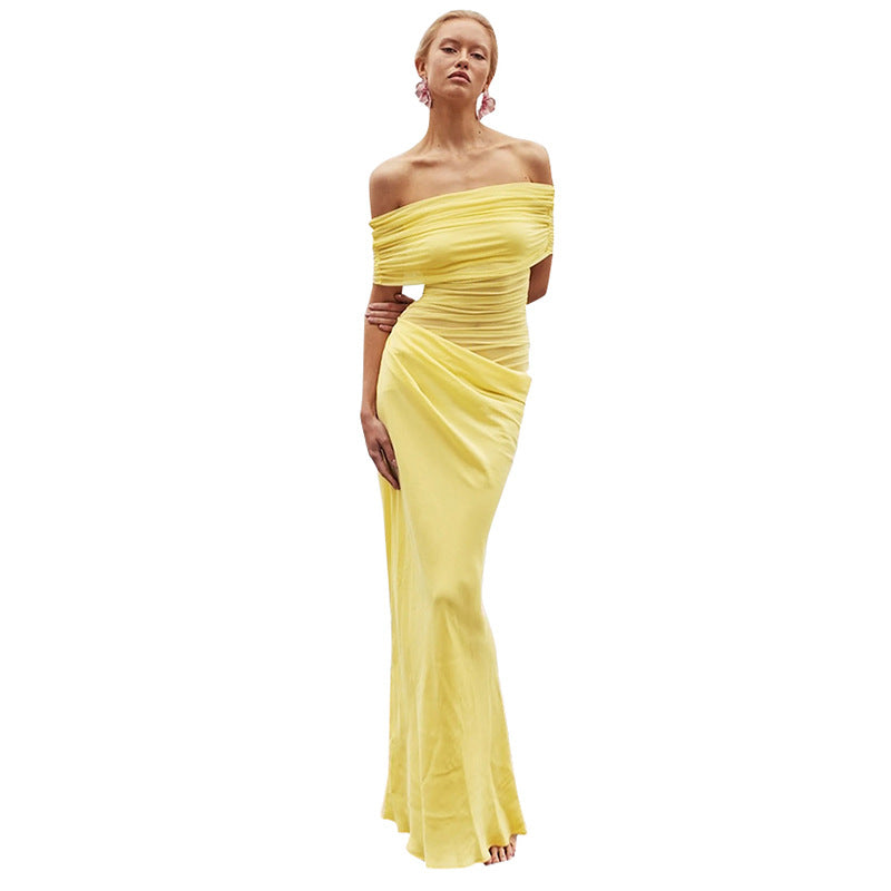 Damen elegantes Abendkleid mit Off-Shoulder-Design EB